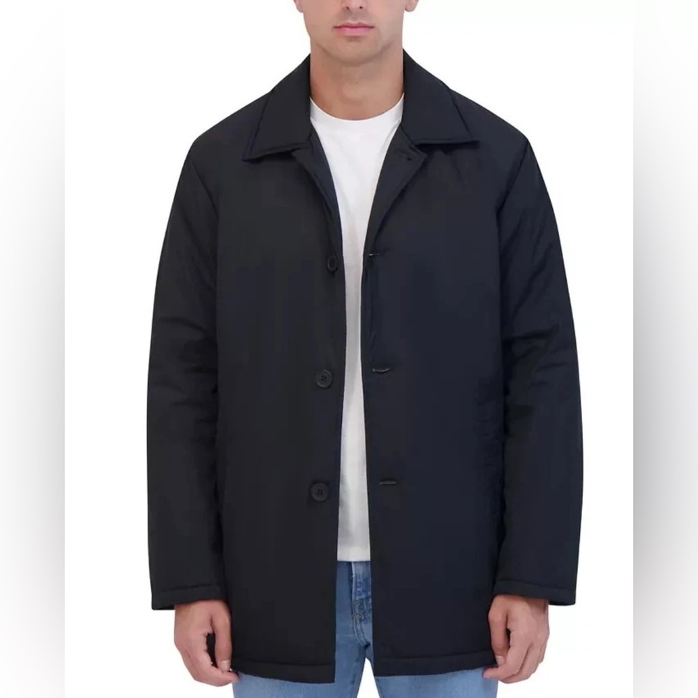 Robert Graham Men's Car Coat Wool Blend Size Large Navy blue